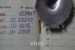 VERY RARE Russian Soviet Order of the Red Banner USSR? 3 With the Document