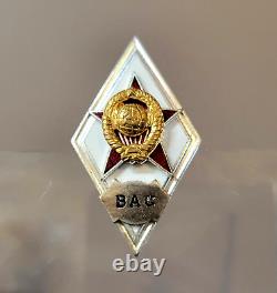 VERY SCARCE! USSR Russian Soviet Military SIGNAL Academy Graduate Badge Type 2