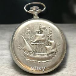 VINTAGE Molniya Pocket Watch Mechanical Soviet Ship Russian USSR Rare Old