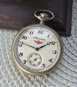 VINTAGE Molniya Pocket Watch Mechanical Soviet Ship Russian USSR Rare Old