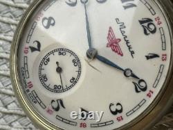 VINTAGE Molniya Pocket Watch Mechanical Soviet Ship Russian USSR Rare Old