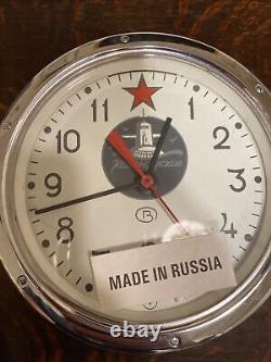 VINTAGE RUSSIAN SOVIET CCCP SUBMARINE CLOCK 9 With KEY WORKS RARE