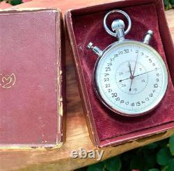 VINTAGE Stop Watch Slava Mechanical Box Pocket Soviet Sprot Russian USSR Rare