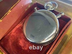 VINTAGE Stop Watch Slava Mechanical Box Pocket Soviet Sprot Russian USSR Rare