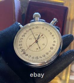 VINTAGE Stop Watch Slava Mechanical Box Pocket Soviet Sprot Russian USSR Rare