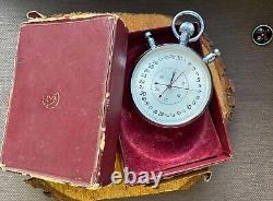 VINTAGE Stop Watch Slava Mechanical Box Pocket Soviet Sprot Russian USSR Rare