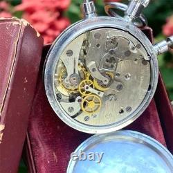 VINTAGE Stop Watch Slava Mechanical Box Pocket Soviet Sprot Russian USSR Rare
