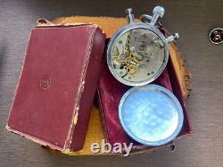 VINTAGE Stop Watch Slava Mechanical Box Pocket Soviet Sprot Russian USSR Rare
