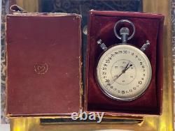 VINTAGE Stop Watch Slava Mechanical Box Pocket Soviet Sprot Russian USSR Rare