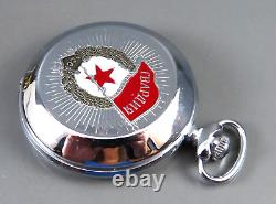 VTG MOLNIJA Russian Soviet USSR POCKET WATCH 3602 Guardia CCCP FLAG 18J Runs Exc