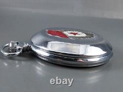 VTG MOLNIJA Russian Soviet USSR POCKET WATCH 3602 Guardia CCCP FLAG 18J Runs Exc