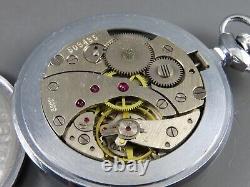 VTG MOLNIJA Russian Soviet USSR POCKET WATCH 3602 Guardia CCCP FLAG 18J Runs Exc