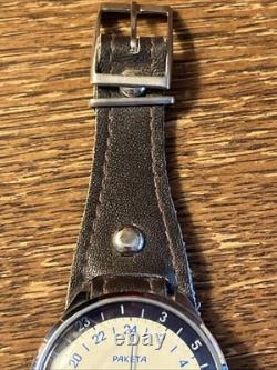 VTG RAKETA Watch USSR Russian SOVIET Analog Wristwatch Paketa Leather Strap