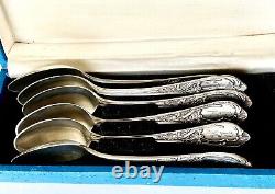 VTG RUSSIAN SOVIET UNION KIIV 8 USSR STERLING SILVER 875 SPOONS SET WithMONOGRAM