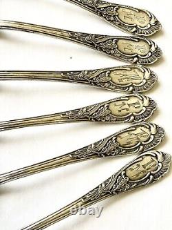 VTG RUSSIAN SOVIET UNION KIIV 8 USSR STERLING SILVER 875 SPOONS SET WithMONOGRAM