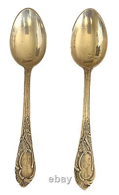VTG RUSSIAN SOVIET UNION KIIV 8 USSR STERLING SILVER 875 SPOONS SET WithMONOGRAM