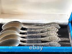 VTG RUSSIAN SOVIET UNION KIIV 8 USSR STERLING SILVER 875 SPOONS SET WithMONOGRAM