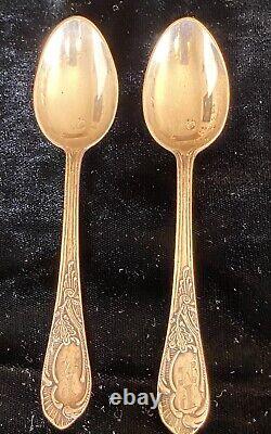 VTG RUSSIAN SOVIET UNION KIIV 8 USSR STERLING SILVER 875 SPOONS SET WithMONOGRAM
