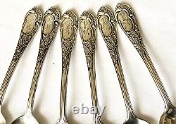 VTG RUSSIAN SOVIET UNION KIIV 8 USSR STERLING SILVER 875 SPOONS SET WithMONOGRAM