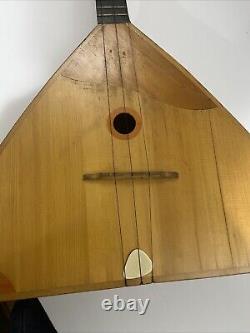 VTG Russian Balalaika Three String Musical Instrument Soviet era Made In USSR