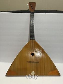 VTG Russian Balalaika Three String Musical Instrument Soviet era Made In USSR