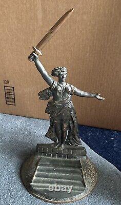 VTG Russian USSR Motherland Bronze Big Soviet Statue Monument 16.5