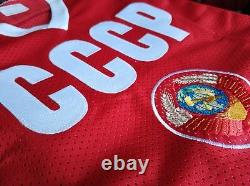 Valeri Kharlamov #17 USSR CCCP Russian Hockey Replica Jersey Russia embroidered
