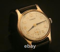 Vintage 1957 USSR men's Pobeda dial dress 17 jewel wristwatch, running great