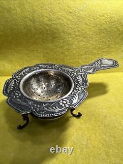 Vintage 1960s Soviet Russian USSR 875 SILVER, Gilt Tea Strainer 55 grams #0157