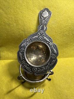 Vintage 1960s Soviet Russian USSR 875 SILVER, Gilt Tea Strainer 55 grams #0157