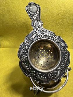 Vintage 1960s Soviet Russian USSR 875 SILVER, Gilt Tea Strainer 55 grams #0157