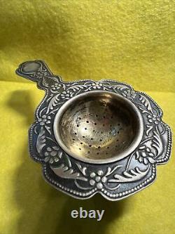 Vintage 1960s Soviet Russian USSR 875 SILVER, Gilt Tea Strainer 55 grams #0157