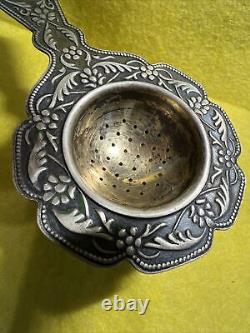 Vintage 1960s Soviet Russian USSR 875 SILVER, Gilt Tea Strainer 55 grams #0157