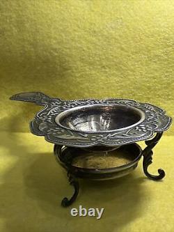 Vintage 1960s Soviet Russian USSR 875 SILVER, Gilt Tea Strainer 55 grams #0157