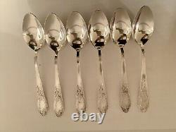 Vintage 1967 Soviet Russian set 6 Table spoons Silver 875 USSR 456 Gram In Box