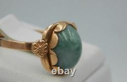 Vintage 20th Soviet Russian Women's 583 Gold Ring USSR 3,37gr Size 19