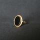 Vintage 585 Gold 14k Black Onyx Agate Women's Ring From Soviet Union Ussr Russia