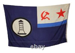 Vintage Authentic 1990 Soviet USSR Russian Navy Hydro-graphic Huge flag #112