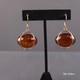 Vintage Baltic Honey Amber Dangle Earrings Russian Soviet Ussr 14k 583 Gold Rare