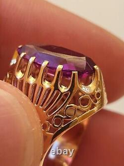 Vintage Beautiful 14K 583 GOLD Russian Soviet USSR ring Stone Alexandrite Perfec