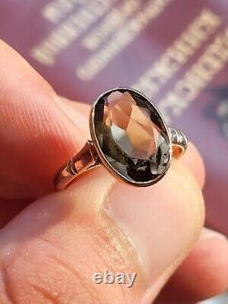 Vintage Beautiful 14K/583 GOLD Russian Soviet USSR ring Stone Perfec Size 6