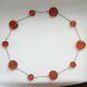Vintage Cognac Baltic Amber Necklace, Russian Solid Silver 875 Soviet Star 1970s