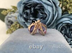 Vintage Earrings Gold 583 14K Soviet USSR Alexandrite Kyiv Women's Jewelry