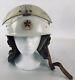 Vintage Fire Helmet Ussr Soviet Russian Fighter Fireman Flip Down Visor Emblem