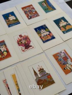 Vintage Golden Circle USSR Russian Postcard Set 32 Cards Aurora Art Soviet 1972