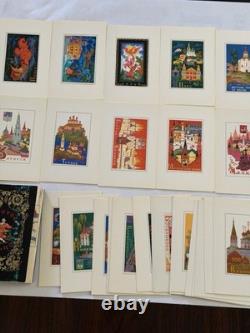 Vintage Golden Circle USSR Russian Postcard Set 32 Cards Aurora Art Soviet 1972