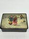 Vintage Hand Painted Soviet Era Fedoskino Russian Lacquer Paper Mache Box Ussr