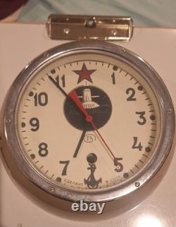 Vintage Komandirskie Red Star CCCP Russian Submarine Clock no key