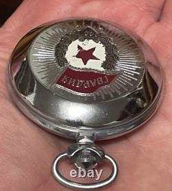 Vintage MOLNIJA Russian Soviet USSR POCKET WATCH 1941-45 CCCP FLAG WW2
