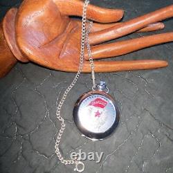 Vintage MOLNIJA Russian Soviet USSR POCKET WATCH 1941-45 CCCP FLAG WW2 EXCELLENT